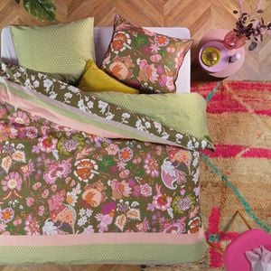 Oilily King Green  Amelie Sits Mix Green Cotton Sateen Quilt Cover Set