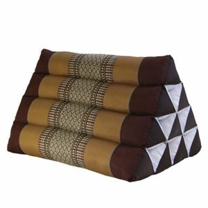 Thai Triangle Backrest Cushion - Handmade with Kapok Fill - Brown