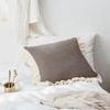 CottonMore 100% Cotton Knitted Lotus Flange Cushion Cover Brown 45x45cm