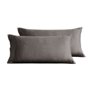 Serene 400tc Bamboo Cotton Sateen King Pillowcase Charcoal - Twin Pack