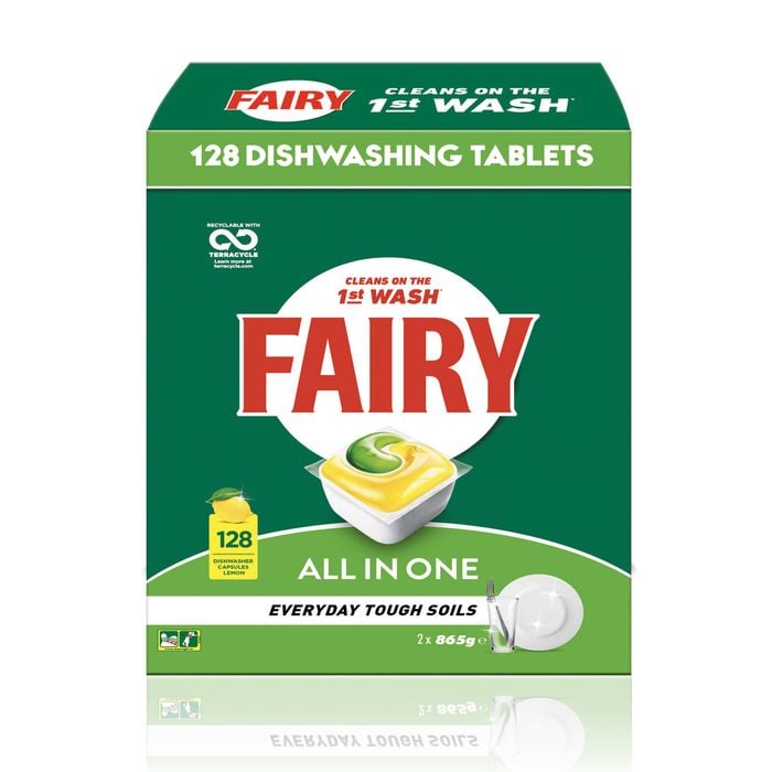 Fairy All In One Lemon Dishwashing Tablets - 128 Pack