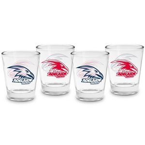 AFL Shot Glass Set of 4 - Adelaide Crows - 50ml