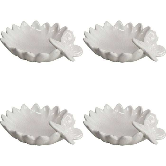 4PK LVD Daisy Plate White Decorative Display Home Kitchen Decor