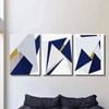 3pcs Golden and Blue Triangle Design Print 100% Australian Made 3 x 40x60cm (Metal Print)