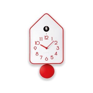 Guzzini Home Qq-Up 37cm Wall Clock w/ Pendulum - Red