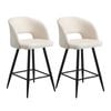 Oikiture 2x Bar Stools Boucle SURA