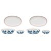 2x 2pc Ecology Stoneware w/ Gloss Glaze Joie Dip Bowls With Tray 10/14cm/19.5cm