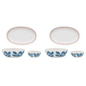2x 2pc Ecology Stoneware w/ Gloss Glaze Joie Dip Bowls With Tray 10/14cm/19.5cm