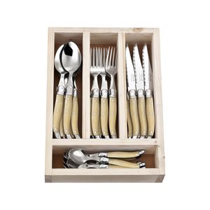 Laguiole Jean Neron 24pc. Cutlery Set - Light Horn