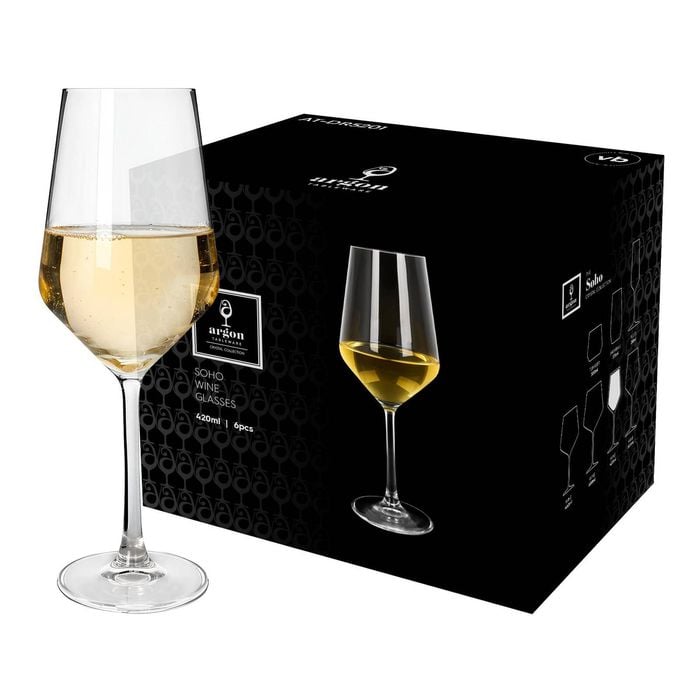 Argon Tableware Soho Crystal White Wine Glasses - 420ml - Pack Of 24