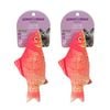 2x Paws & Claws 20cm Real Fish Printed Catnip Toy - Orange
