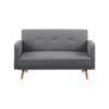 Picasso 2 Seater Fabric Sofa Lounge Couch Dark Grey