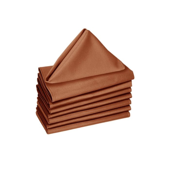 Hoydu Set of 8 Cotton OR Poly Cotton Napkins Copper 40 x 40 cm