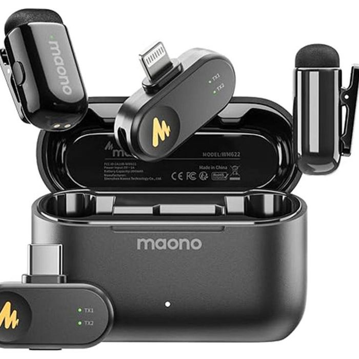 MAONO WAVE T1 MINI Wireless Microphone (2 MICS) (Type-C with Charging Case)