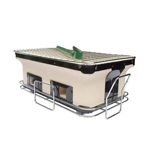 Healthy Choice Portable Hibachi Tabletop Grill Dual Charcoal Bbq Chambers