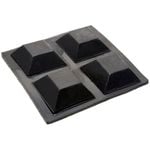 Felt Gard 19mm Black Square Adhesive Bumpers - 6 Pack