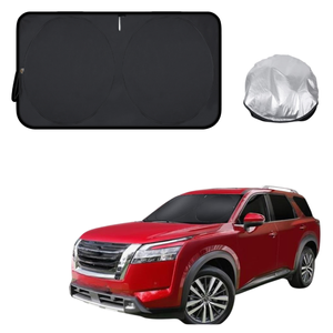 Front Windscreen Sun Shade for Nissan Pathfinder 2022 - Current 7 seater (R53) - Standard 150 x 85 cm - Black