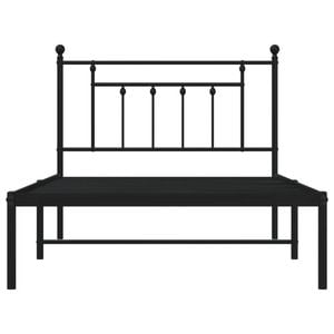 vidaXL Bed Frame Metal Bed Base with Headboard King Single Size Bed Black