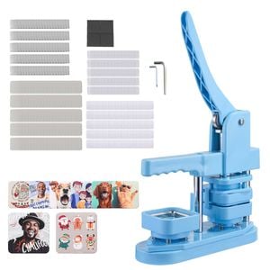 VEVOR Button Maker Machine Blue Plastic Pin with Tinplate Front Shells for DIY Badges