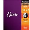 Elixir #16002 Acoustic Nanoweb String Phosphor Bronze 10-47 Extra Light