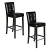 Set of 2 Manhattan Bar Stools Wooden Barstools Chairs Vintage Black