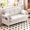 Advwin 2 Seater Sofa 127cm Chenille Tufted Upholstered Loveseat Couch Beige