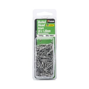 Paslode 20 x 1.25mm 100g Bright Bullet Head Nails - 460 Pack