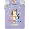 Bluey Goodnight Purple Kids Cotton Quilt Cover Set - Single Bed Size