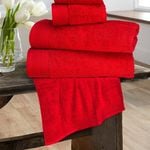 Bedding King 6 Pieces Pure Egyptian Cotton Towel Set - Red
