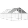vidaXL Outdoor Chicken Cage 2.75x6x1.92m Galvanised Steel Poultry Cage Run House