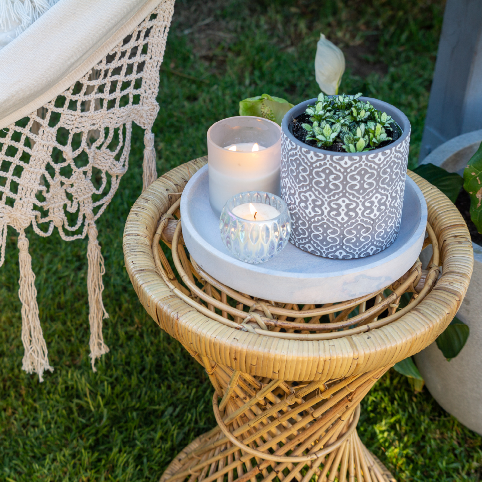 Cane side table bunnings discount