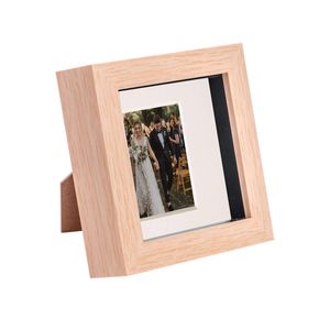 Nicola Spring Shadow Box Frame - 4 X 4" With 2 X 2" Mount - Light Wood