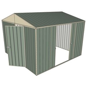 Build-a-Shed 3.0 x 3.0 x 2.3m Gable Double Sliding Side Door Shed - Green