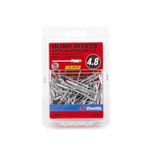 Zenith Blind Rivet Open Alum 1/8"D x 1/2"G 100pk
