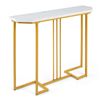 Costway Modern Gold Console Table 110 CM Narrow Entryway Faux Marble
