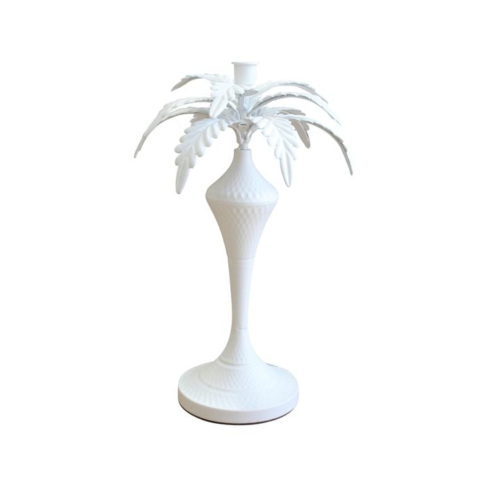 Metal 38.5cm Palm Taper Candle Holder Stand Large Home Decor - White