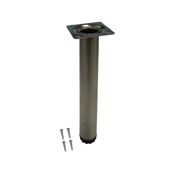 Adoored 30 x 230mm Brushed Nickel Round Table Leg
