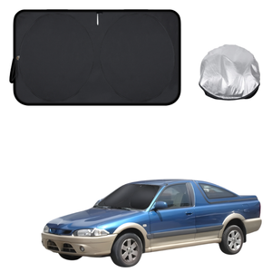 Front Windscreen Sun Shade for Proton Jumbuck 2002 - 2010 (Ute) - Standard 150 x 85 cm - Black