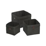 Flexi Storage Living Dark Grey Square Felt Baskets - Set Of 3 - Dark Grey