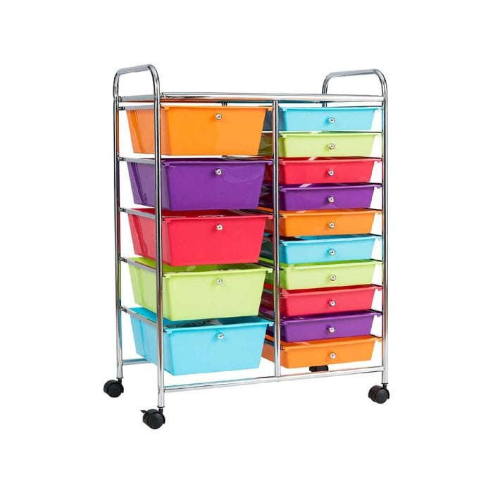 Costway Rolling Storage Trolley Filing Cabinet, Multi-color