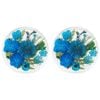 2PK Leni Handcrafted Resin Coaster Real Flower Meadow Blue