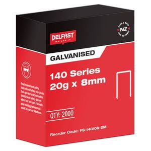 Delfast 8mm 140 series Electro Galvanised Staples 2000pk