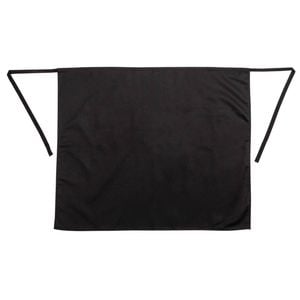 Whites Bistro Apron Polycotton With Pocket Black 900x800mm Commercial Kitchen Hospitality Wear