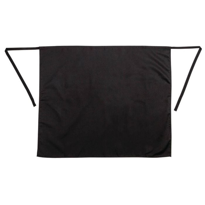 Whites Bistro Apron Polycotton With Pocket Black 900x800mm Commercial Kitchen Hospitality Wear