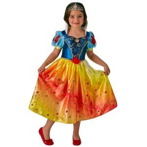 Rubies Snow White Rainbow Deluxe Kids Girls Dress Up Halloween Costume Size 6-8y