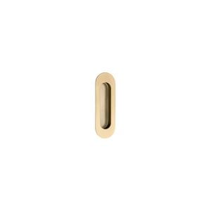 Zanda 120 x 40mm Satin Brass Concealed Fix Oval Flush Pull 5241SB