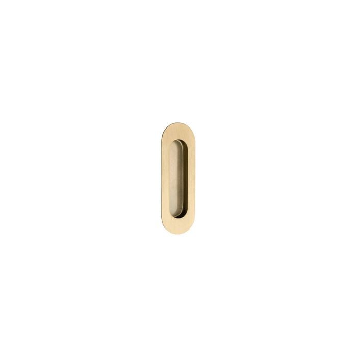 Zanda 120 x 40mm Satin Brass Concealed Fix Oval Flush Pull 5241SB