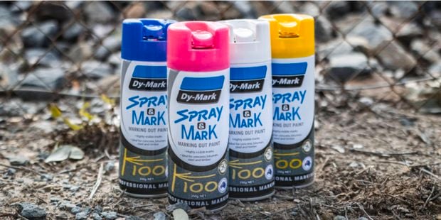 Four types of spray and mark cans.