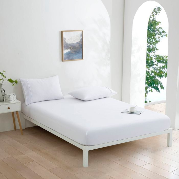 Dreamaker Micro Flannel Combo Fitted Sheet Set White Super King