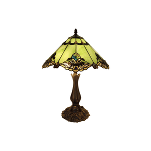 G&g Large Benita Leadlight Tiffany Table Lamp - Red